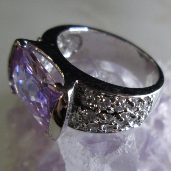Lilac Ice CZ Fashion Ring - Picture 3 of 8
